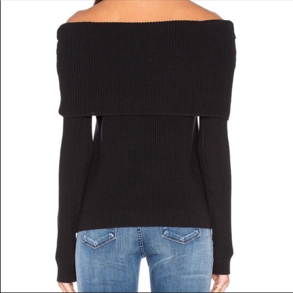 Lovers + Friends Black Off the shoulder Sweater - Picture 2 of 3